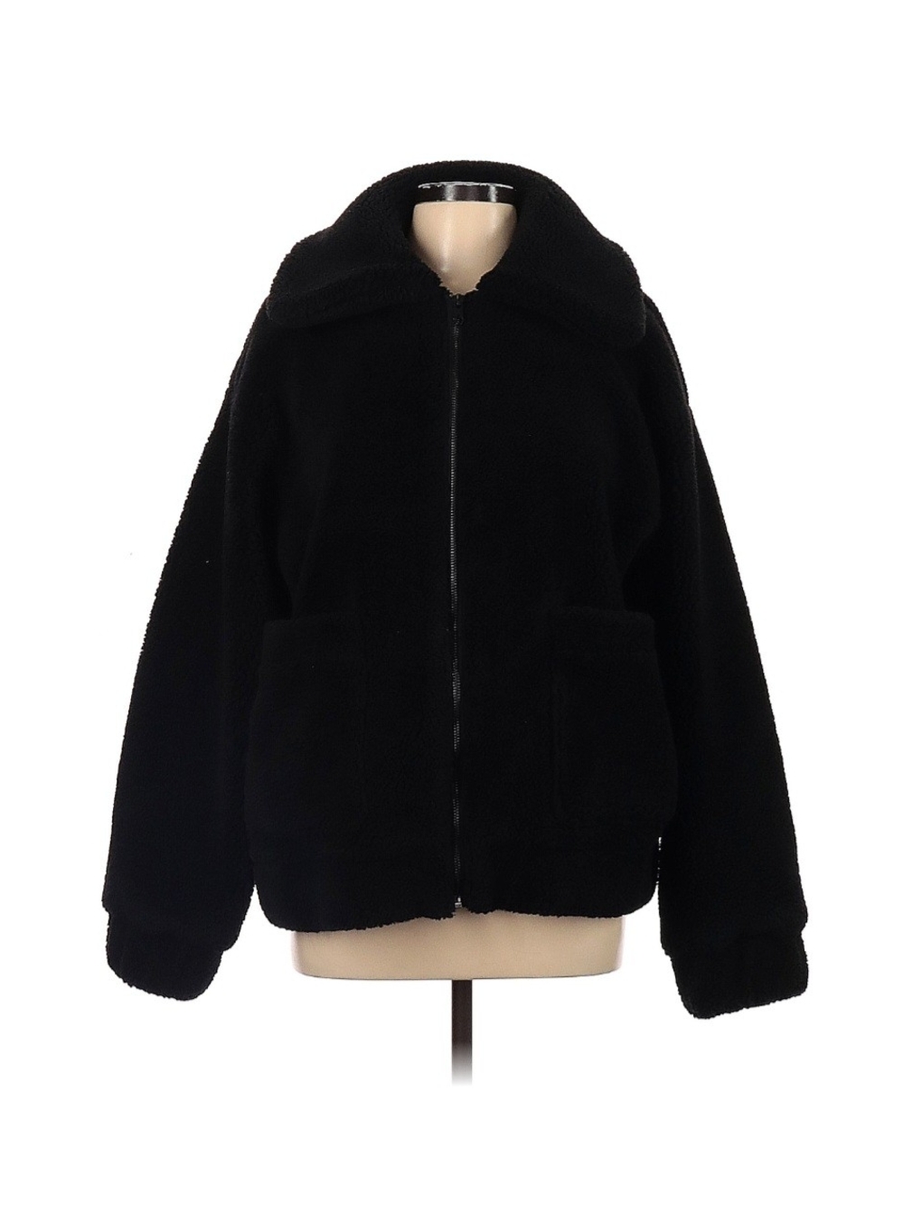 Volcom Black Plush Teddy Zip-Up Jacket